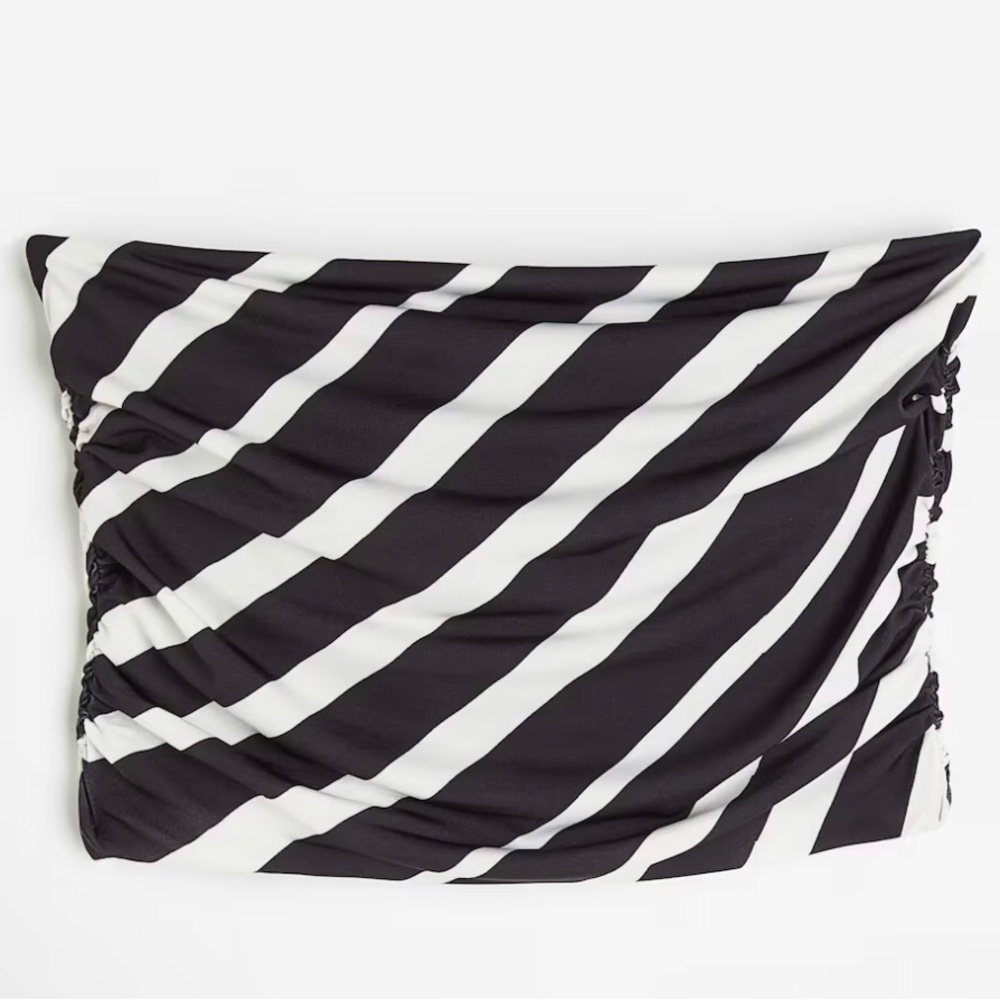 Black and White Striped Tube Top